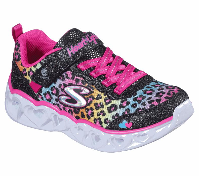 Skechers Lights: Heart Lights - Love Match - Girls Sneakers Black/Multicolor [AU-QJ3002]